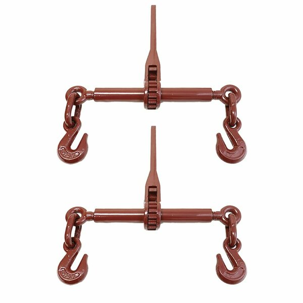 Boxer Tools 5/16-in. 3/8 Heavy Duty Ratchet Chain Load Binder with Forged Grab Hooks, 6,000WLL LB02/66097